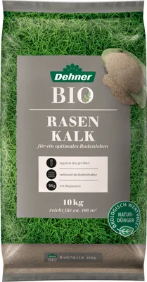Produktbild von Dehner Bio Rasenkalk, mineralischer Kalk- / Magnesiumdünger, reguliert pH-Wert, fördert Rasengrün, 10 kg, für ca. 100 qm