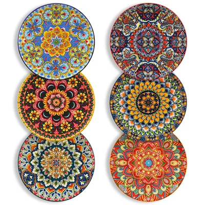 Obrázek produktu pro vancasso 6dílná sada dezertních talířů, porcelánové talíře na dort, salátové talíře, český styl