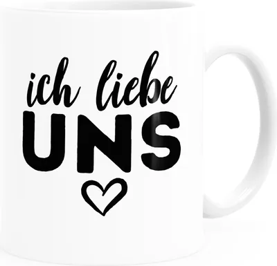 Produktbild von Kaffee-Tasse Ich liebe uns Herz Geschenk Spruch Zusammen Valentinstag Jahrestag Liebeserklärung Moonworks® Uni-Weiß Keramik-Tasse