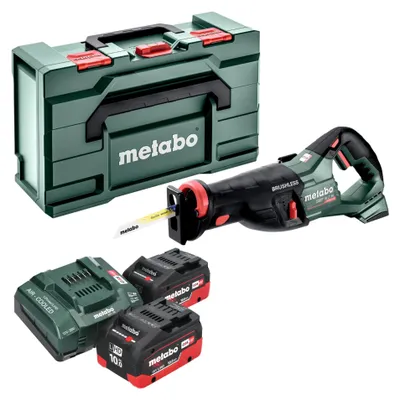Image de Metabo SSEP 18 LT BL Scie sabre sans fil 18 V 32 mm Brushless + 2x batterie LiHD 10,0 Ah + chargeur + Metabox