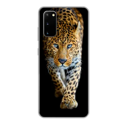 Produktbild von MuchoWow® Handyhülle Schutzhülle Hülle für Samsung Galaxy S20 Leopard - Tiere - Porträt - Wildtiere - Schwarz Silikon Softcase Handy Hülle - Bild