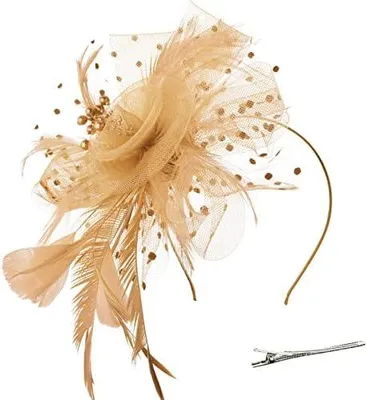 Produktbild von DRESHOW Fascinator Hüte für Damen Pillbox Hut mit Schleier Stirnband und Einer Gegabelten Clip Tea Party Kopfbedeckung