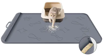 Produktbild von Silikon-Katzenmatte mit Aufbewahrungstasche und Griff