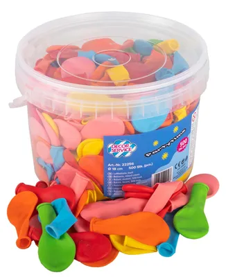 Produktbild von Luftballons aus Naturkautschuklatex, 500 Stück, bunt, Ø18cm, für Luft- und Heliumfüllung