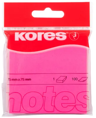 Obrázek produktu pro Kores N47075 Haftnotizen "NEON" 75 x 75 mm blanko neon-pink