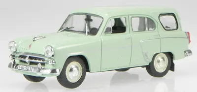 Produktbild von MOSKVITCH 423N Kombi 1958 hellgrün in Blisterverpackung verkauft, MAGLCMOS423, Maßstab1/43, IXO
