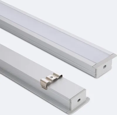 Produktbild von Aluminiumprofil Einbau für LED Streifen bis 25 mm Aluminium 2 m Weiß transluzent