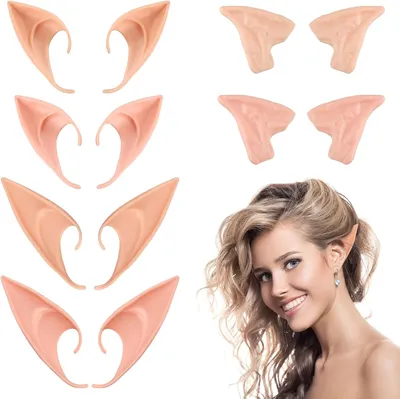 Productafbeelding van Elforen 6 Paar, Latex, Huidskleur + Roze, voor kostuums