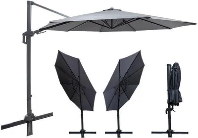 Produktbild von r Aluminium-Schirm, 345 cm - 360° schwenkbar und mit UV-Schutz