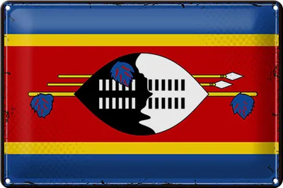 Produktbild von Blechschild Flagge Swasiland 30x20cm Retro Flag Eswatini