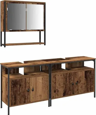 Immagine prodotto di Set di mobili per il bagno 3 pcs Marrone Legno multistrato