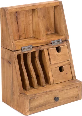 Produktbild von BÜRO ORGANIZER "CASE" | Mahagoni Holz, 48 cm | Tisch Organizer