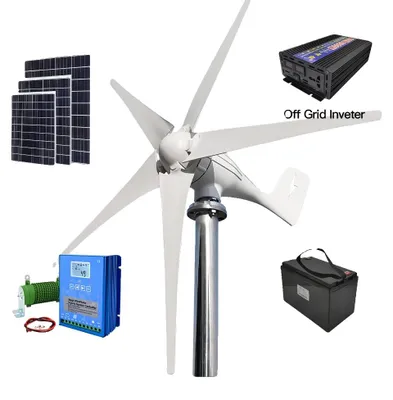 Immagine prodotto di Turbina eolica, alta efficienza, installazione semplice, con sistema di controllo ibrido, 3000W, 48V