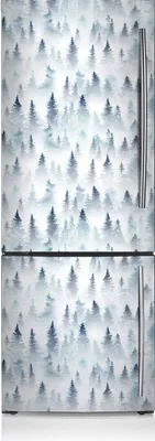 Produktbild von Kühlschrank Aufkleber Kühlschrankmagnete Dekoration Kühlschrankfolie 60x205 cm - Nebliger Wald