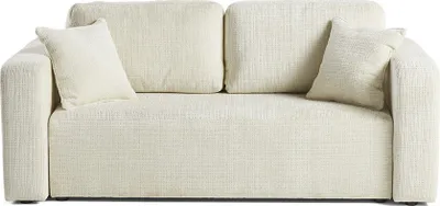 Image de Best Mobilier Miro - canapé droit 2 places - en velours texturé , Beige