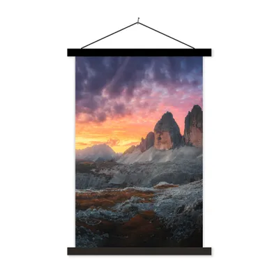 Produktbild von MuchoWow® Textilposter Felsen - Berg - Sonnenuntergang - Landschaft 120x180 cm mit schwarzem Rahmen - Fotos