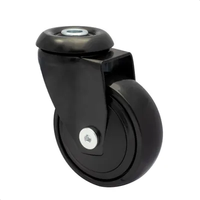 Produktbild von WAGNER 360° - 3C - Lenkrolle, schwarz, soft, Rückenloch für TENO Möbelbeine System, Ø 75 mm, Tragkraft 75 kg - 01127701