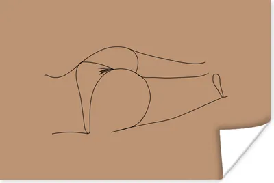 Produktbild von MuchoWow® Poster Linienkunst - Frau - Unterwäsche 120x80 cm - Bilder