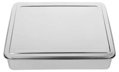 Produktbild von Rechteckige Kuchenform aus Edelstahl mit Deckel – Vielseitige Backform für Brownies, Lasagne und Aufläufe 33 x 28 x 6 cm – Geeignet für den Hausgebrauch und die Gastronomie