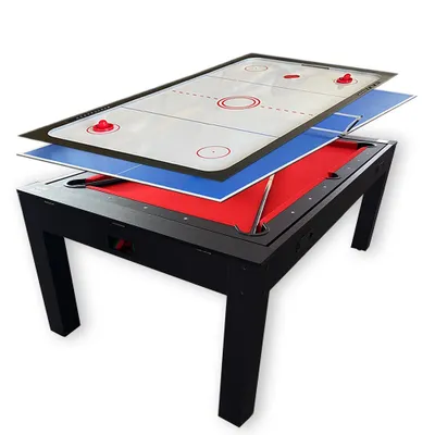 Produktbild von Strike – Multigame-Billardtisch 7FT rot Airhockey + Tischtennis + Tisch