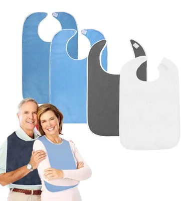 Immagine prodotto di Omgoods - 4 bavaglini colorati per adulti - Impermeabili e riutilizzabili