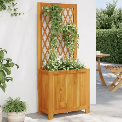 Image de Maison Exclusive - Bac à plantes avec treillis 55x29,5x132 cm Bois massif d'acacia