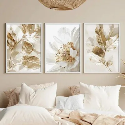 Imagen del producto de Tres pósters decorativos con motivos naturales, sin marco
