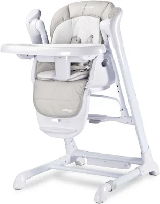 Produktbild von IKS2 Caretero INDIGO 2in1 Baby Hochstuhl mit Schaukel und Spielbogen - Hellgrau