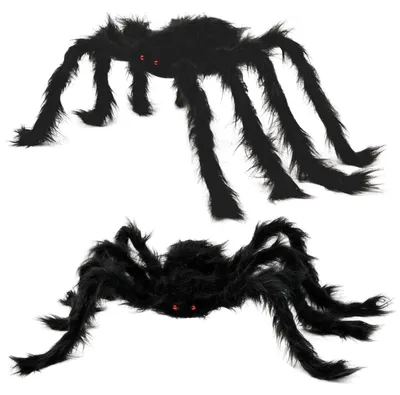 Halloween-Dekospinnen 2 Stück, 75 cm + 90 cm, Polyester