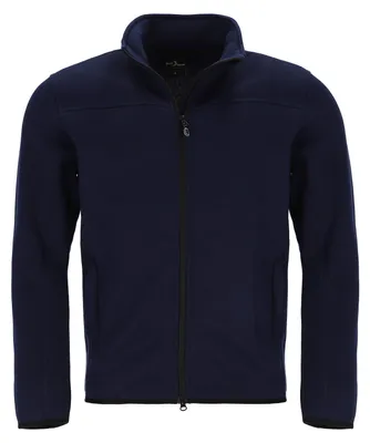Produktbild von Blue Wave Herren Fleecejacke Nis in Strickoptik - Jacke mit Stehkragen in Marine Größe XXL