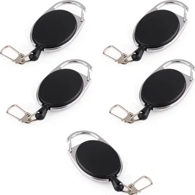 Obrázok produktu pre balenie 5 kľúčov yoyo so 60 cm lanom - ID karta yoyo - 6,5 x 3,5 cm výsuvný krúžok na kľúče - karabína na nohavice - držiak ID karty yoyo - výsuvný klip držiak karty - retiazka na kľúče