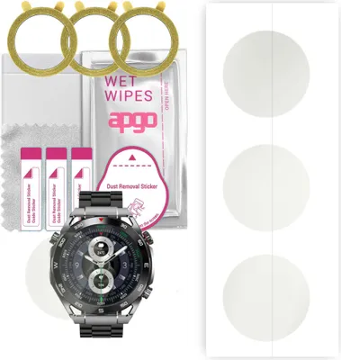Produktbild von apgo 3 Stück Schutzfolie, Matt, kompatibel mit Rubicon RNCF22 Smartwatch, Hydrogel Displayschutzfolie mit Positionierhilfe, Displayfolie, robust und kratzfest