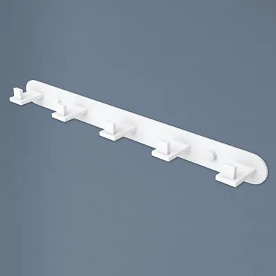 Produktbild von doporro Garderobenhaken Edelstahl, Kleiderhaken Wand mit 5 Haken, selbstklebend & ohne Bohren Matt Weiß für Jacken, Handtücher Stalo-09