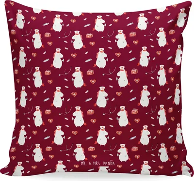 Produktbild von Mr. & Mrs. Panda Deko Kissen Einhorn Krankenschwester - Rot - Geschenk, 40x40, Ärztin, Krankenhaus, Dekokissen Sofa, Polster, Krankenpfleger, Krankenpflegerin, für