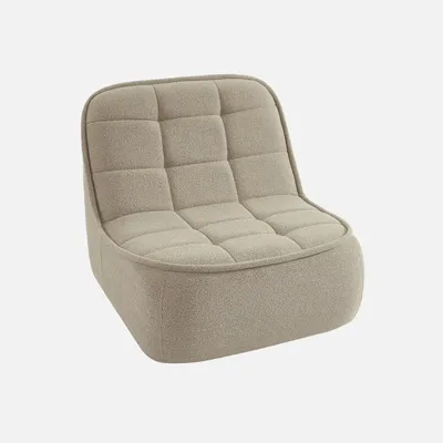 Immagine prodotto di Poltrona senza braccioli in bouclé testurizzato, Beige