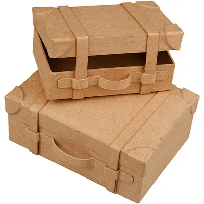 Produktbild von Koffer, mini, H 4,5+5 cm, L 7.5+10 cm, B 11+14 cm, 2 Stk/ 1 Set [HOB-263990]