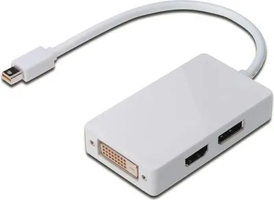 Zdjęcie produktu dla Digitus Adapter rozgałęziający Mini DisplayPort - DisplayPort, HDMI + DVI, 0,2 m, Mini DisplayPort, DVI-D, Męska, Żeńska, Nikiel