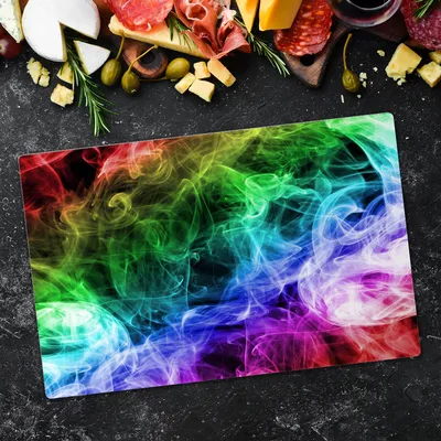 Produktbild von Coloray Schneidebrett Herdabdeckplatte 80x52 cm Kochplattenabdeckung Küchenbrett Hackbrett - bunter Rauch