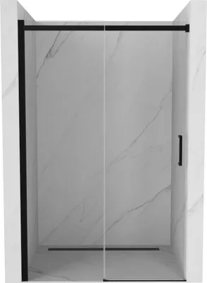 Image de Mexen Omega Porte de douche pliante 110 cm, transparente, noire - 825-110-000-70-00