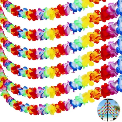 Obrázek produktu pro Sada 6 girland "Hawaii", květinové řetězy, 3 metry, polyester, dekorace na havajskou párty
