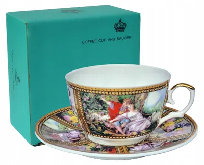 Productafbeelding van CUP 1 delict 250ml Gouden Rand Dun Porselein Rococo Stijl