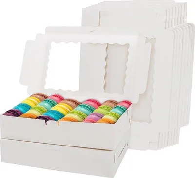 Produktbild von Famanu Verpackungsboxen Kraftpapier mit Fenster - 202 x 305 x 7 cm - 10 Stück