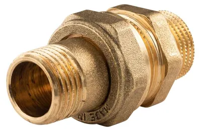 Produktbild von Messing Gewinde-Fitting Verschraubung gerade flachdichtend 1/2'AG - 1/2'AG (DN 15) - schwere Ausführung