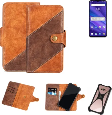 Produktbild von K-S-Trade Handyhülle Schutzhülle Bookstyle Case Wallet-Case kompatibel mit UMIDIGI A5 Pro Cover Klapphülle Kantenschutz Smartphone dunkelbraun