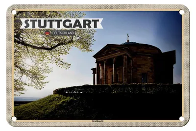 Produktbild von Blechschild Städte Stuttgart Grabkapelle Architektur 18x12cm Schild