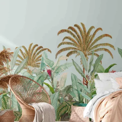 Zdjęcie produktu dla A.S. Creation Livingwalls Tapeta The Wall II 392311 Jedna rolka Jeden motyw 2,80 x 2,65 m Palmy Niebieski