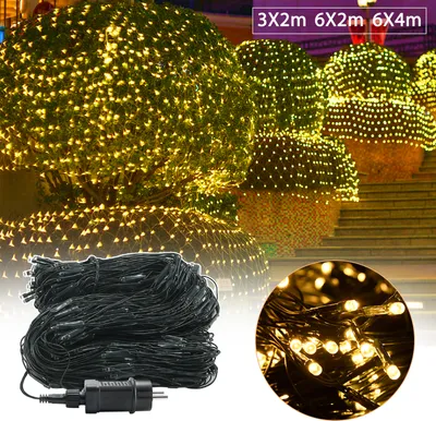 Produktbild von XMTECH LED Deko-Licht 3 x 2 m mit 250 LEDs, Warmweiß, geeignet für Weihnachten, Hochzeit und Party