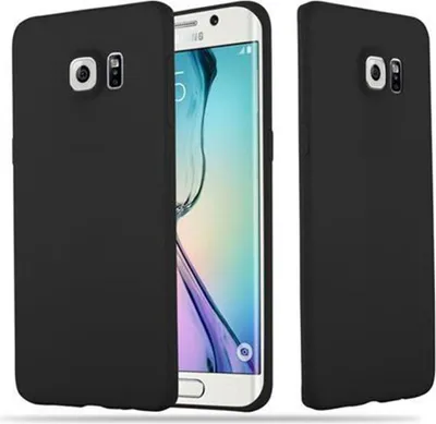 Immagine prodotto di Custodia Cadorabo per Samsung Galaxy S6 EDGE custodia protettiva in nero custodia per cellulare TPU custodia in silicone cover