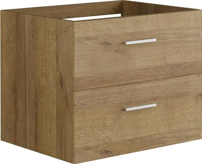 Produktbild von Badezimmerschrank wandmontiert unter Waschbecken - Hell naturfarben - 60 cm - KAYLA