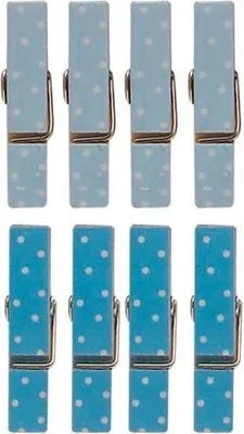 Produktbild von 8 mini magnetischen Wäscheklammern 3.5 cm - Blau
